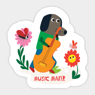 Music Maker Bass Player Sticker